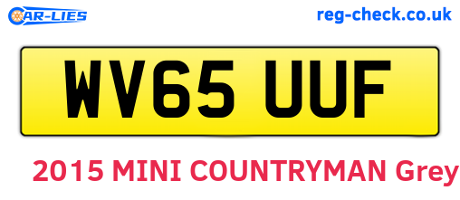 WV65UUF are the vehicle registration plates.