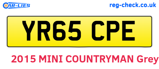 YR65CPE are the vehicle registration plates.