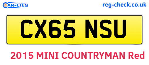CX65NSU are the vehicle registration plates.