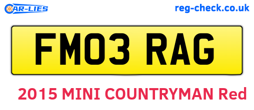 FM03RAG are the vehicle registration plates.