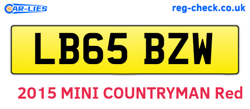 LB65BZW are the vehicle registration plates.