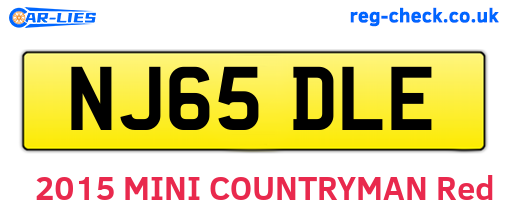 NJ65DLE are the vehicle registration plates.
