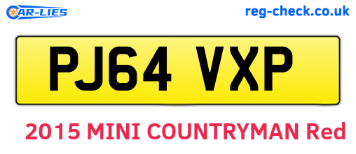PJ64VXP are the vehicle registration plates.