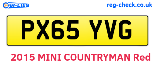 PX65YVG are the vehicle registration plates.