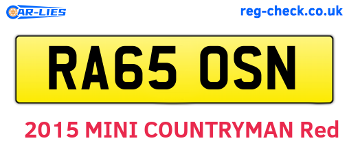 RA65OSN are the vehicle registration plates.
