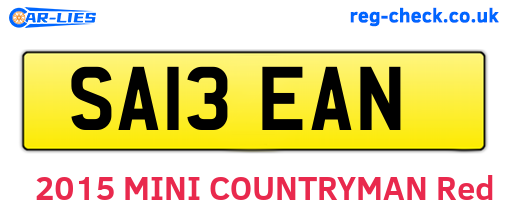 SA13EAN are the vehicle registration plates.