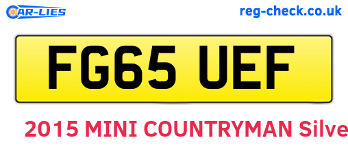 FG65UEF are the vehicle registration plates.