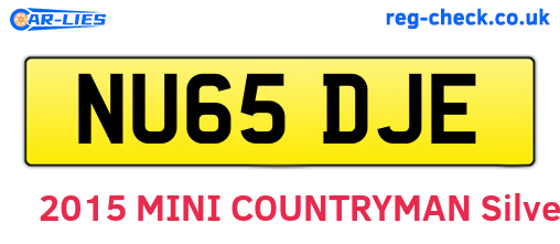 NU65DJE are the vehicle registration plates.