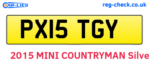 PX15TGY are the vehicle registration plates.