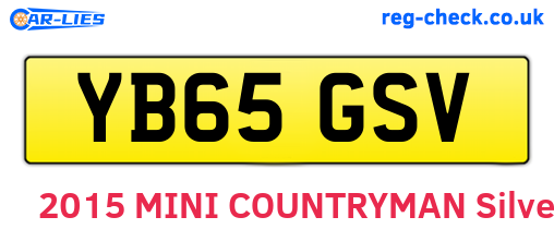 YB65GSV are the vehicle registration plates.