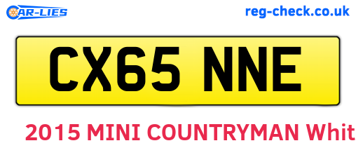 CX65NNE are the vehicle registration plates.
