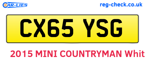 CX65YSG are the vehicle registration plates.
