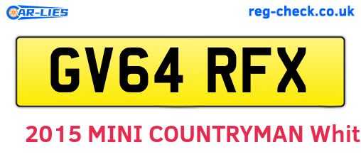 GV64RFX are the vehicle registration plates.