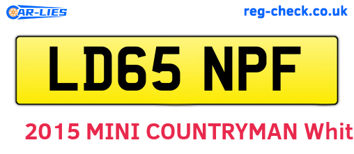 LD65NPF are the vehicle registration plates.