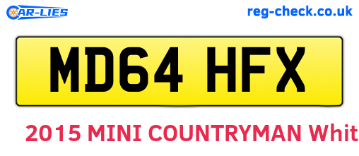 MD64HFX are the vehicle registration plates.