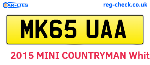 MK65UAA are the vehicle registration plates.