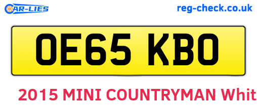 OE65KBO are the vehicle registration plates.