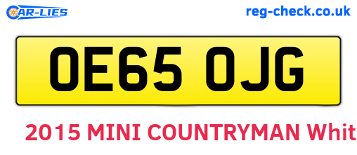 OE65OJG are the vehicle registration plates.