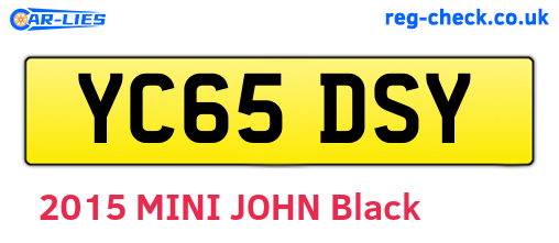 YC65DSY are the vehicle registration plates.