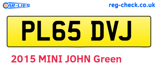 PL65DVJ are the vehicle registration plates.