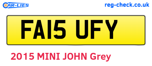 FA15UFY are the vehicle registration plates.