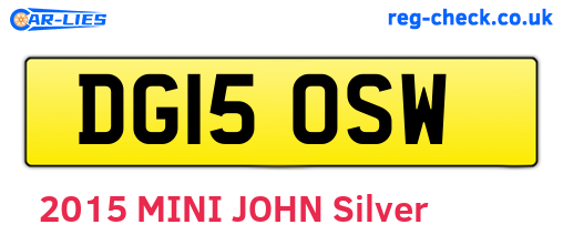 DG15OSW are the vehicle registration plates.