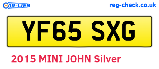 YF65SXG are the vehicle registration plates.