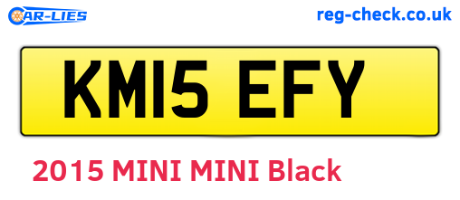 KM15EFY are the vehicle registration plates.