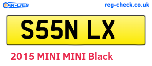 S55NLX are the vehicle registration plates.