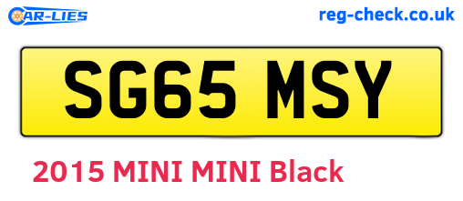 SG65MSY are the vehicle registration plates.