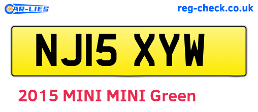 NJ15XYW are the vehicle registration plates.