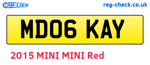 MD06KAY are the vehicle registration plates.
