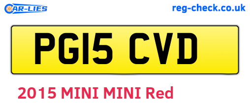 PG15CVD are the vehicle registration plates.