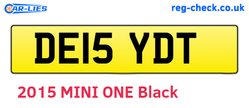DE15YDT are the vehicle registration plates.
