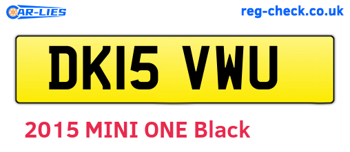 DK15VWU are the vehicle registration plates.