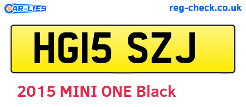 HG15SZJ are the vehicle registration plates.