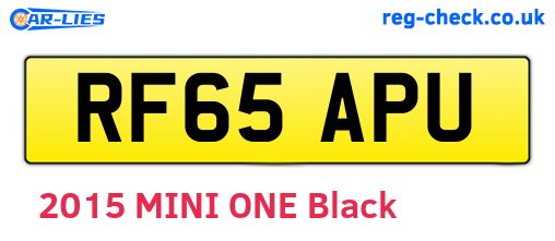 RF65APU are the vehicle registration plates.
