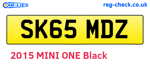 SK65MDZ are the vehicle registration plates.