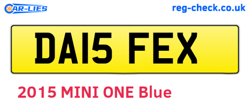 DA15FEX are the vehicle registration plates.