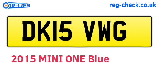 DK15VWG are the vehicle registration plates.
