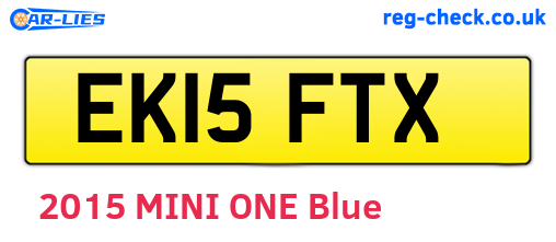 EK15FTX are the vehicle registration plates.