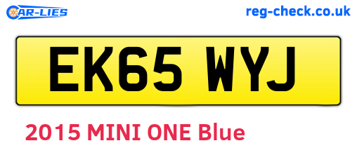 EK65WYJ are the vehicle registration plates.