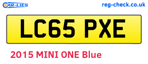 LC65PXE are the vehicle registration plates.