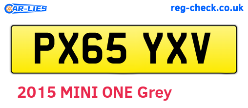 PX65YXV are the vehicle registration plates.