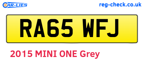 RA65WFJ are the vehicle registration plates.