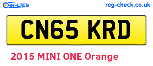 CN65KRD are the vehicle registration plates.