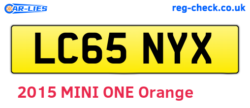LC65NYX are the vehicle registration plates.