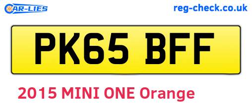 PK65BFF are the vehicle registration plates.