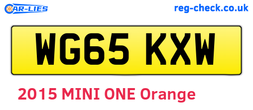 WG65KXW are the vehicle registration plates.