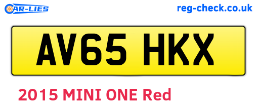AV65HKX are the vehicle registration plates.